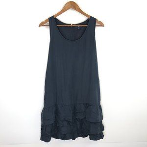 EUC GAP Navy Blue Ruffle Dress Size S 100% Silk